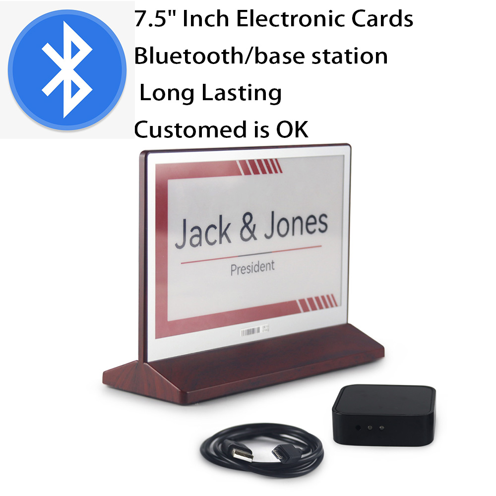 블루투스 박스 1 + 1PCS 잉크 스크린 전자 회의 테이블 카드 paperless 회의 보드 카드 나무 양면